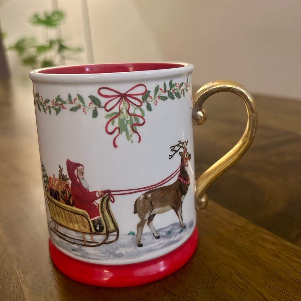 Anthropologie Red Ceramic Mug by Nathalie Lete